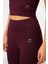 Bordo Yüksek Bel Kapri-Crop Atlet Slim Fit Kadın Tayt Takım - 95284 9