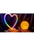 Işık KASABASI(107) Neon Kalp ve 3 D LED Sarı Küre Gece Lambası Sarı 1
