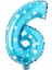 Parti̇ Vi̇tri̇ni̇ 6 Rakamlı 16 Inç Yıldızlı Folyo Balon 36 cm (Mavi) 1