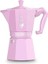 - Moka Exclusive: 6 Cups Ocak Üstü Espresso Pişirici - 270ML - Pembe Renk - Alüminyum Gövd 1