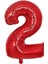 Folyo Balon Kırmızı 2 Rakamı 40 Inç 100 cm 1