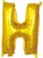 Parti̇ Vi̇tri̇ni̇ H Harfi 16 Inç Renk Folyo Balon 36 cm (Altın) 1