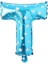 Parti̇ Vi̇tri̇ni̇ T Harfi 16 Inç Yıldızlı Renk Folyo Balon 36 cm (Mavi) 1