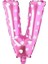 Parti̇ Vi̇tri̇ni̇ V Harfi 16 Inç Pembe Kalpli Renk Folyo Balon 36 cm (Pembe) 1