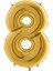 Parti̇ Vi̇tri̇ni̇ 8 Rakamlı 16 Inç Renk Folyo Balon 36 cm (Altın) 1