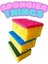 Spongier Things 3'lü Mercan Bulaşık Süngeri, Pembe,yeşil, Keçeli 1