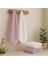 Lüks Banyo Havlusu Seti, 4 Parça, Pembe ve Beyaz, Yumuşak Pamuklu 1