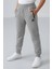 Gri Melanj Fermuarlı Standart Fit İnce Erkek Çocuk Eşofman Alt - 64042 8