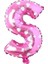 Parti̇ Vi̇tri̇ni̇ S Harfi 16 Inç Pembe Kalpli Renk Folyo Balon 36 cm (Pembe) 1