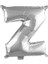 Parti̇ Vi̇tri̇ni̇ Z Harfi 16 Inç Gümüş Renk Folyo Balon 36 cm (Gümüş) 1