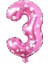 Parti̇ Vi̇tri̇ni̇ 3 Rakamlı 16 Inç Pembe Kalpli Folyo Balon 36 cm (Pembe) 1