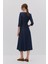 Denım Dikiş Detaylı Midi Elbise 3