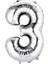 3 Numara Gümüş Folyo Balon 1