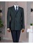 Italyan Stil Slim Fit Kruvaze Ceket Pantolon Kombin Takım Elbise Yeşil T14663 1