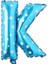 Parti̇ Vi̇tri̇ni̇ K Harfi 16 Inç Yıldızlı Renk Folyo Balon 36 cm (Mavi) 1