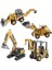 Oyuncak Kutulu Metal Başlıklı Iş Makinaları Seti Kepçe Bulldozer Forklift 4 Ü 1 Arada Set Sürtmeli 1
