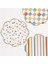 Meri Meri - Colourful Pattern Dinner Plates - Renkli Desenler Tabaklar - L - 8'li 1