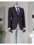 Italyan Stil Slim Fit Ekose Erkek Ceket Lacivert T13438 1
