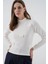Kadın Bdart 3 Boyutlu Çiçek Detaylı Uzun Kollu Bluz Beyaz 1