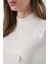 Kadın Bdart 3 Boyutlu Çiçek Detaylı Uzun Kollu Bluz Beyaz 5