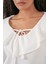 Kadın Bdart Fırfırlı V Yaka Kısa Bluz Beyaz 5