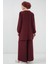 Kadın Bdart Dokulu Uzun Kollu Tunik ve Geniş Paça Pantolon Seti Bordo Kırmızı 4