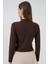 Kadın Bdart Kurdele Detaylı Uzun Kollu Dik Yaka Bluz Mocha Kahvesi 5