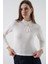 Kadın Bdart Kurdele Detaylı Uzun Kollu Dik Yaka Bluz Beyaz 1