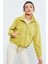 Limon Yarım Fermuar Etek Ucu Büzgülü Kadın Polar Oversize Sweatshirt - 97171 9