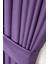 Keten Fon Perde, Mor, Pano Fon, Sık Pile, Kuşaklı, Düz Renk, Tek Kanat 3