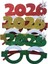 Yılbaşı Partisi 2026 Renkli Gözlük Seti 3'lü, Eğlenceli ve Şık Tasarım 1
