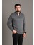 Erkek Antrasit Fermuarlı Dik Yaka Triko 1