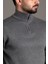 Erkek Antrasit Fermuarlı Dik Yaka Triko 3