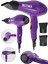 3400 Watt Profesyonel Saç Kurutma Makinesi Fön Makinesi Ac Motor MS-9001 Mor + 2 Adet Başlık 3