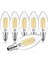 Amberled 6 Adet Buji Ampul 4W Şeffaf Filament Rustik LED Ampul – E14 Duy, 3200K Günışığı Işık - Cat 1