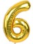 5dm 6 Rakam Folyo Renk Balon Küçük 35 cm 1