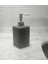 Serami̇k Sivi Sabunluk Koyu Bej 7X7X17CM 300ML Banyo Seti̇ 1