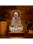 Buddha Tasarımlı LED Lamba - 22 x 14 cm - Ahşap Kaideli Dekoratif Gece Lambası 1