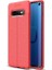 Microsonic S10 Için Kılıf Deri Dokulu Silikon Kırmızı [galaxy S10 ile Uyumlu Kılıf - 1