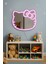Hello Kitty Tasarımlı Işıklı Dekoratif Ayna-Pembe LED Işık 4