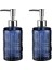 Bosphorus Homi Banyo Seti̇ Cam Sivi Sabunluk 2 Adet,kri̇stal Desenli̇ Mavi̇ 300ML 6,8X17,6CM 1