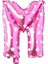 Parti̇ Vi̇tri̇ni̇ M Harfi 16 Inç Pembe Kalpli Renk Folyo Balon 36 cm (Pembe) 1