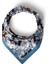 Sanatsal Çiçek Desenli Bandana Fular 4