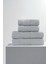 4'lü Gri Greek Havlu SET%100PAMUK - 2 Adet El Havlusu 50X90 ve 2 Adet Banyo Havlusu 70X140 1
