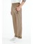 Bej Erkek Fermuarlı Üç Cepli Standart Kalıp Klasik Paça Eşofman Alt - 84768 10
