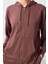 Kahverengi Yumuşak Dokulu Kapüşonlu Oversize Kadın Tunik Sweatshirt - 97302 6