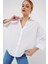 Oversize Kısa Kol Gömlek 20315 - Beyaz 4