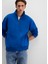 Yarı Fermuarlı Mavi Logo Baskılı Mavi Sweatshirt 0S10585-70907 3