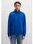 Yarı Fermuarlı Mavi Logo Baskılı Mavi Sweatshirt 0S10585-70907 4