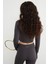 Basic Bisiklet Yaka Parmak Geçmeli Crop Bluz 4